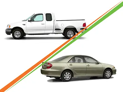 Truck and car