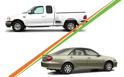 Truck and car